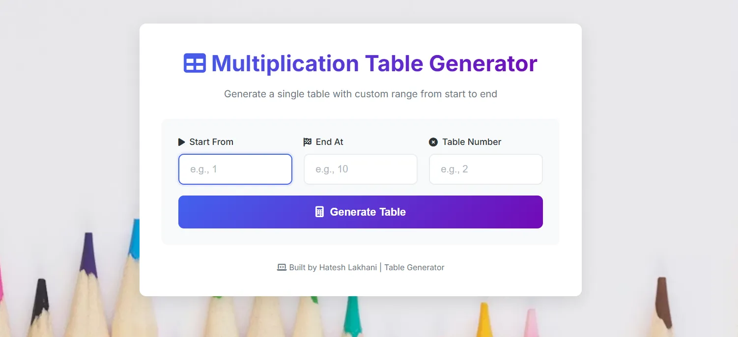 Logic-Based Table Generator